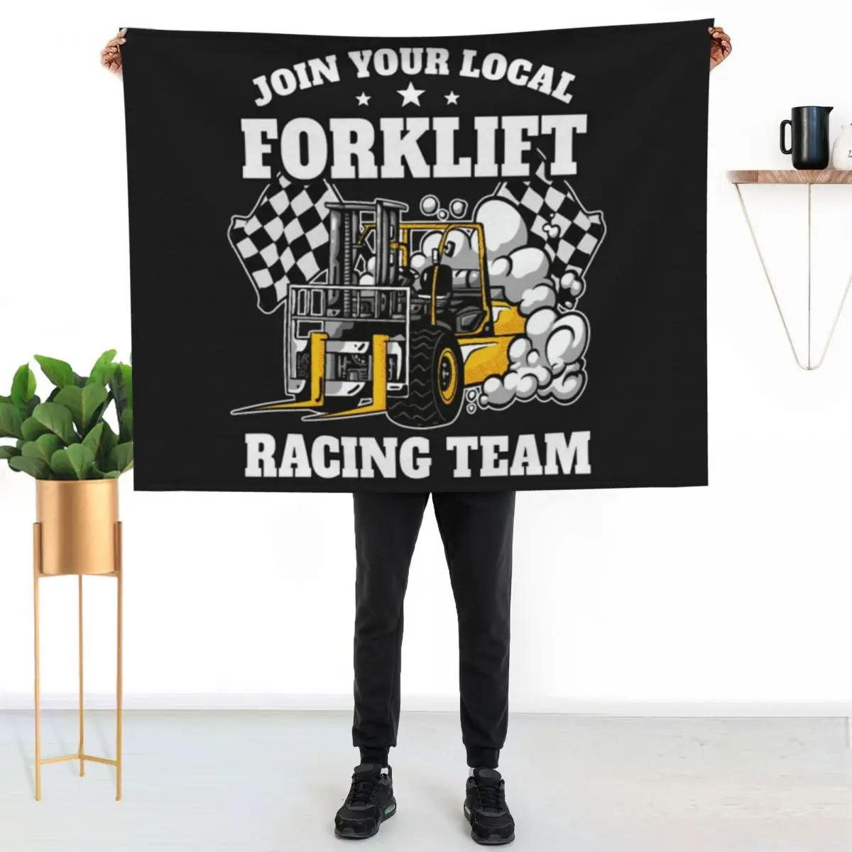 Forklift Racing Team Funny Throw Blanket Extra Large Throw Travel Furry for sofa Baby Nap Blankets