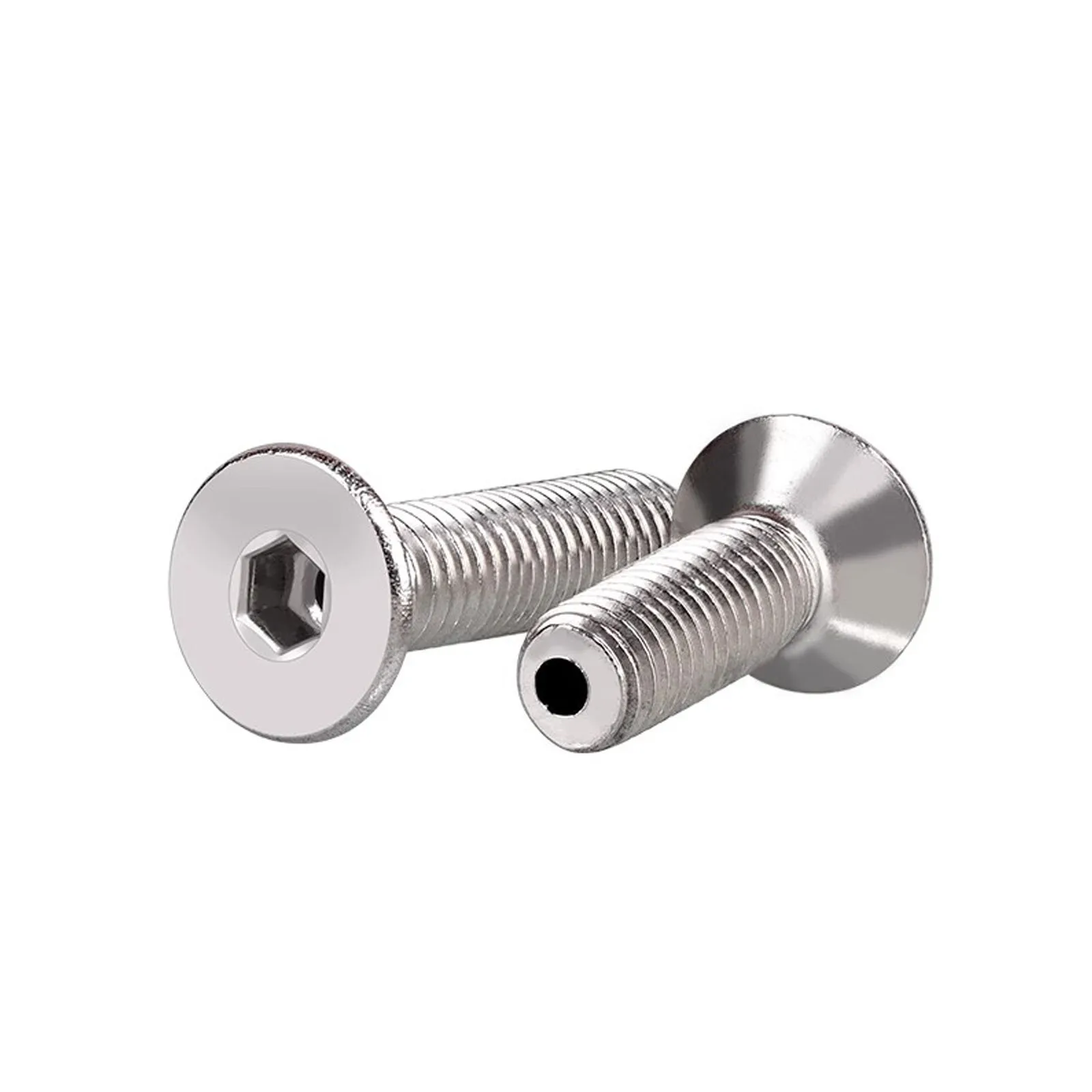1/2pcs M2 to M12 304 Stainless Steel Hollow Hole Through Air-out Pass Allen Hexagon Hex Socket Flat Countersunk Head Screw Bolt