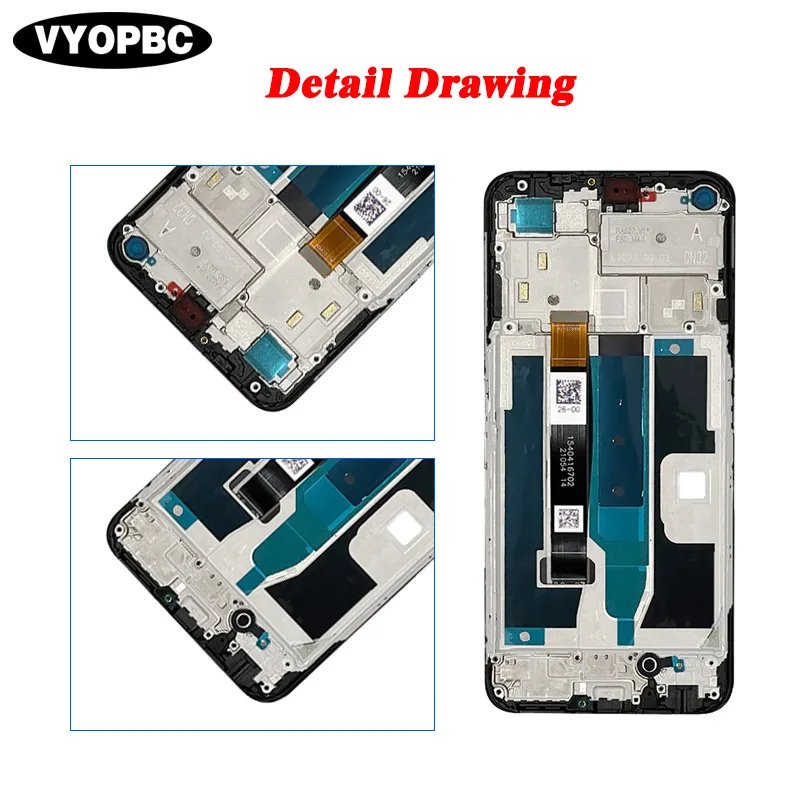 For OPPO Realme 8 5G Original LCD Display With Frame Panel Digitizer Assembly Repair Replacement Parts RMX3241 Touch Screen