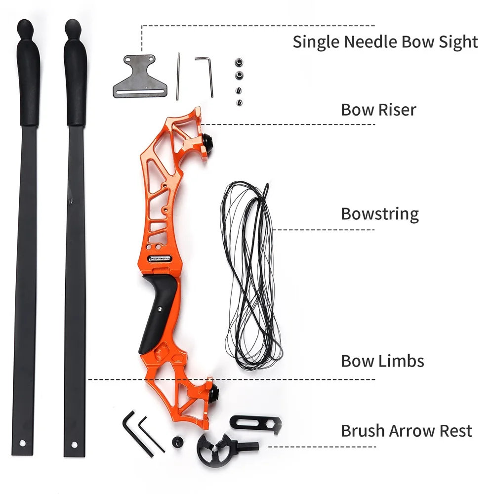 Archery bow recurve bow Shooting Take Down Bow 20/30/40/50lbs Orange/black Bow Outdoor Fishing bow Right Hand Bow Straight bow