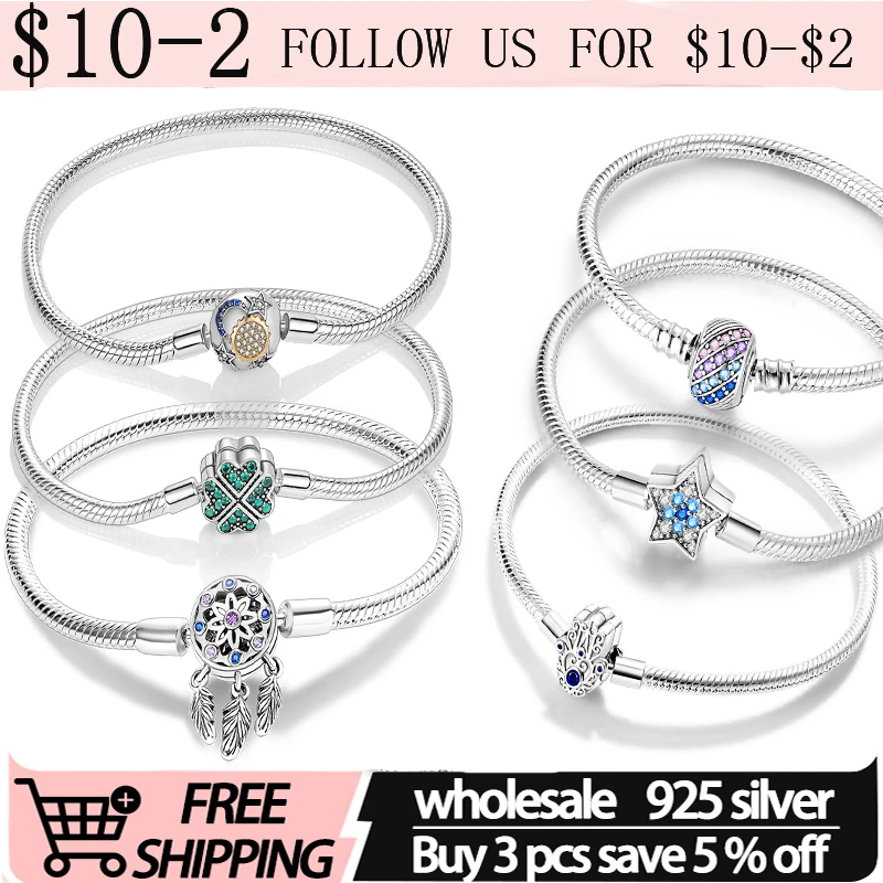 2023 New Women Bracelet 925 Silver Fit Origina Pendant Charm Butterfly Heart Lock Shape For Women DIY Luxury Jewelry Free Shipp