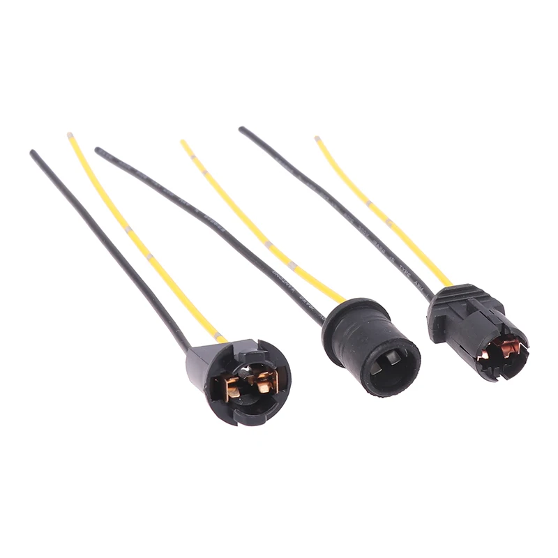 New! 2PCS T10 T13 T15 Soft Bulb Holder Adapters Cable LED Bulb Connector Socket Wedge Base Light Bulb Plug