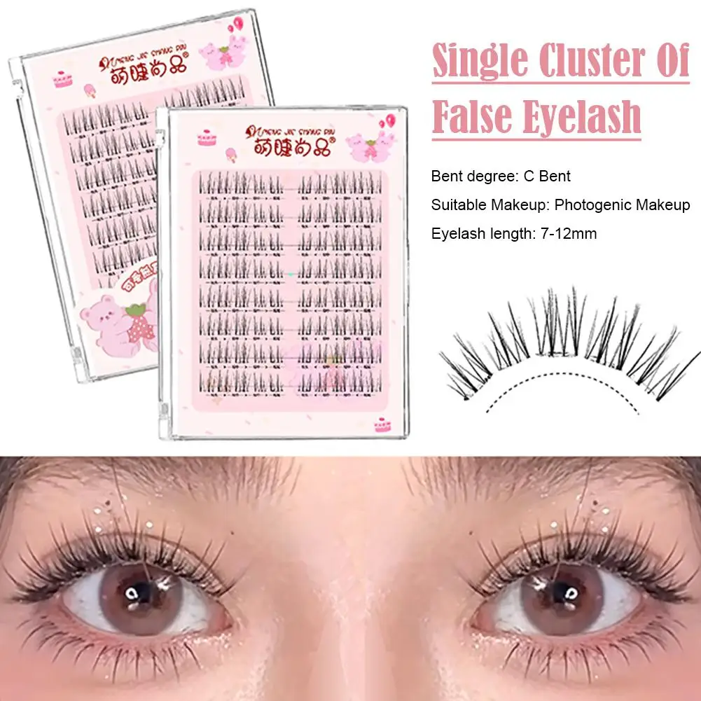 Faux-cils à grappe unique sans colle, idole coréenne, cils améliorés en forme de U, naturels, doux, noirs, St M1E8
