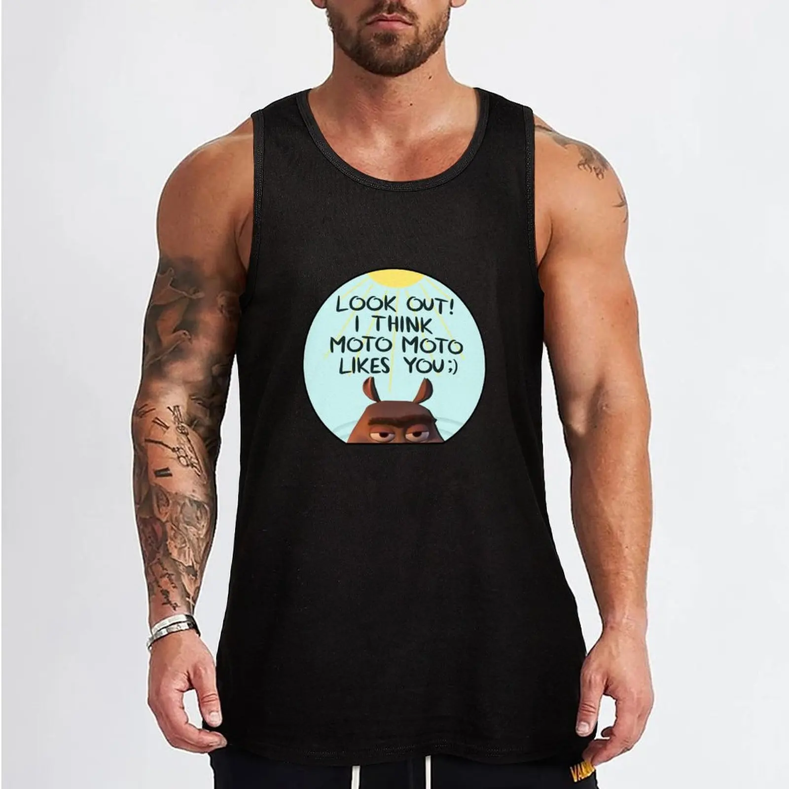 Look Out! I Think Moto Moto Likes You Tank Top Weekend Casual Tank Top Loose Sleeveless