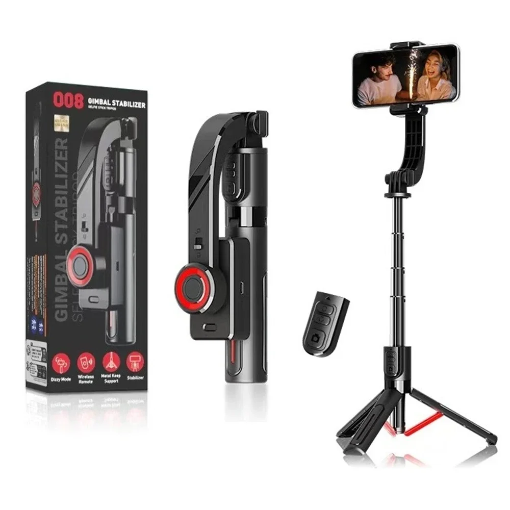 Handheld Foldable Gimbals Stabilizer Smartphone Selfie Stick with Remote Control for Vertical/Horizontal/ 360°Rotation Shooting