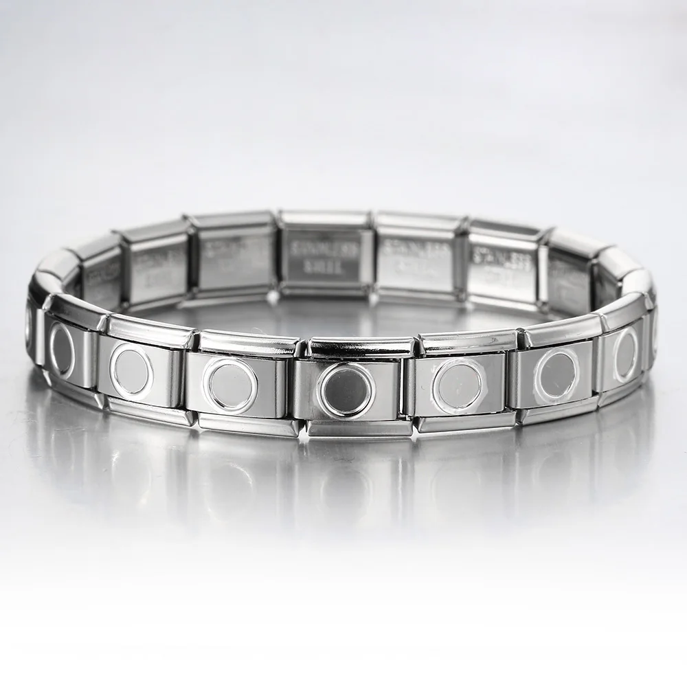 URING Fashion Trend Women Man Italian Charm Smiling Face Sun Heart Tai Chi Stainless Steel Elastic Bracelet Link Bangle Jewelry