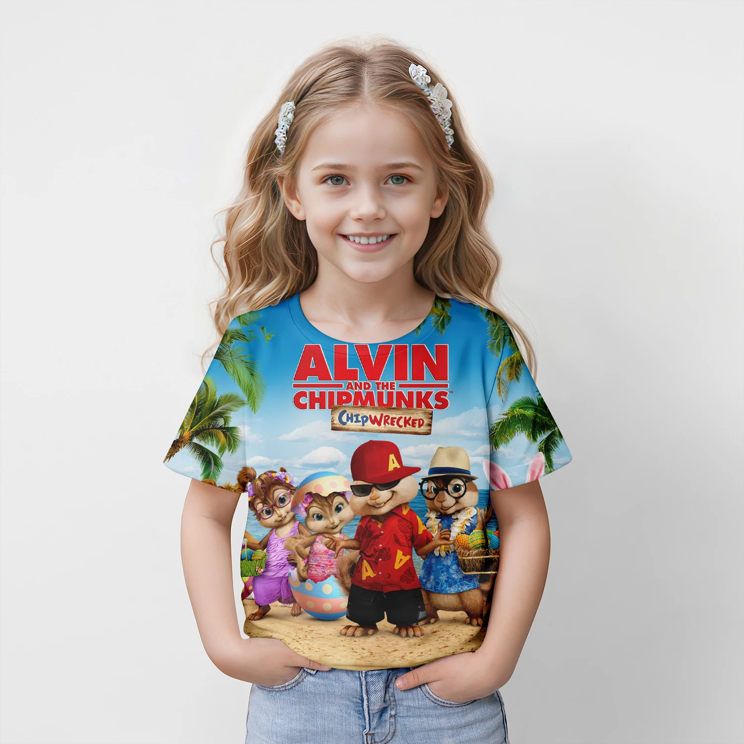 Summer New Children's Clothing Alvin And The Chipmunks 3d Printed Short-Sleeved T-Shirt Boys And Girls Casual Clothing Best Gift