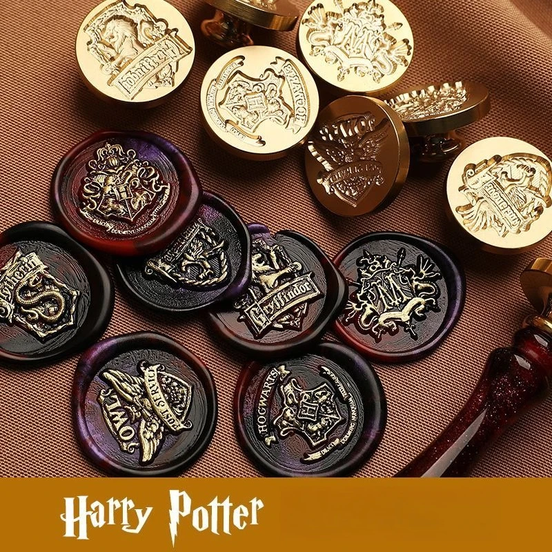 Sello de Cera Metálico 3D de Harry Potter con Diseño de Hogwarts y Patrón Animal, Adorno de Escritorio para Fans del Cine y la Televisión