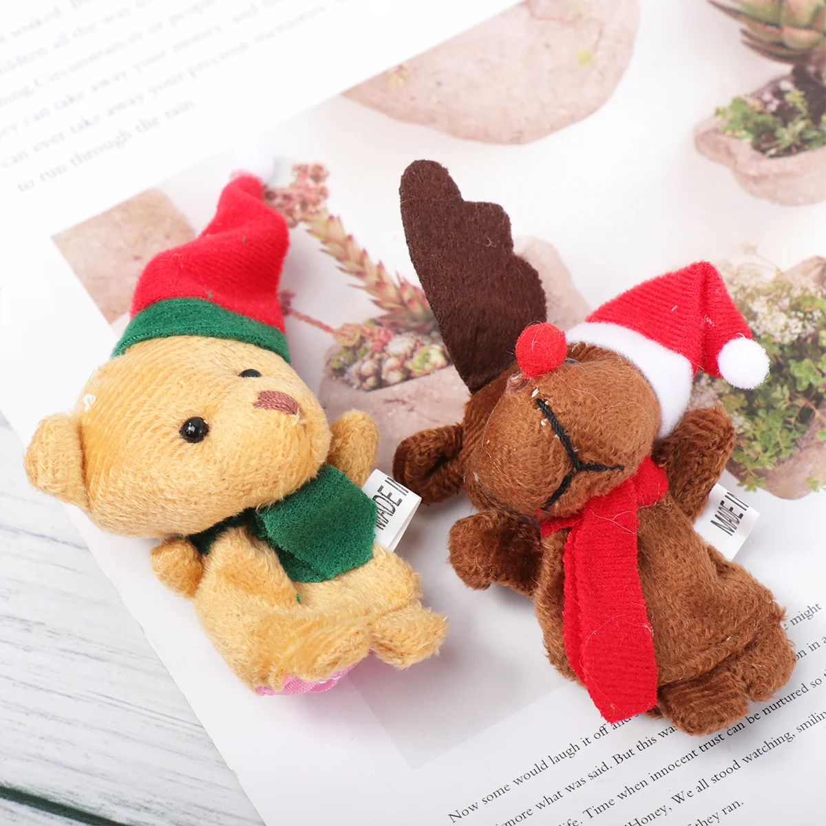 5 stücke Weihnachten Fingerpuppen Santa Deer Sonowman Pädagogische Fingerpuppen Puppen Handspielzeug kinder fingerpuppen