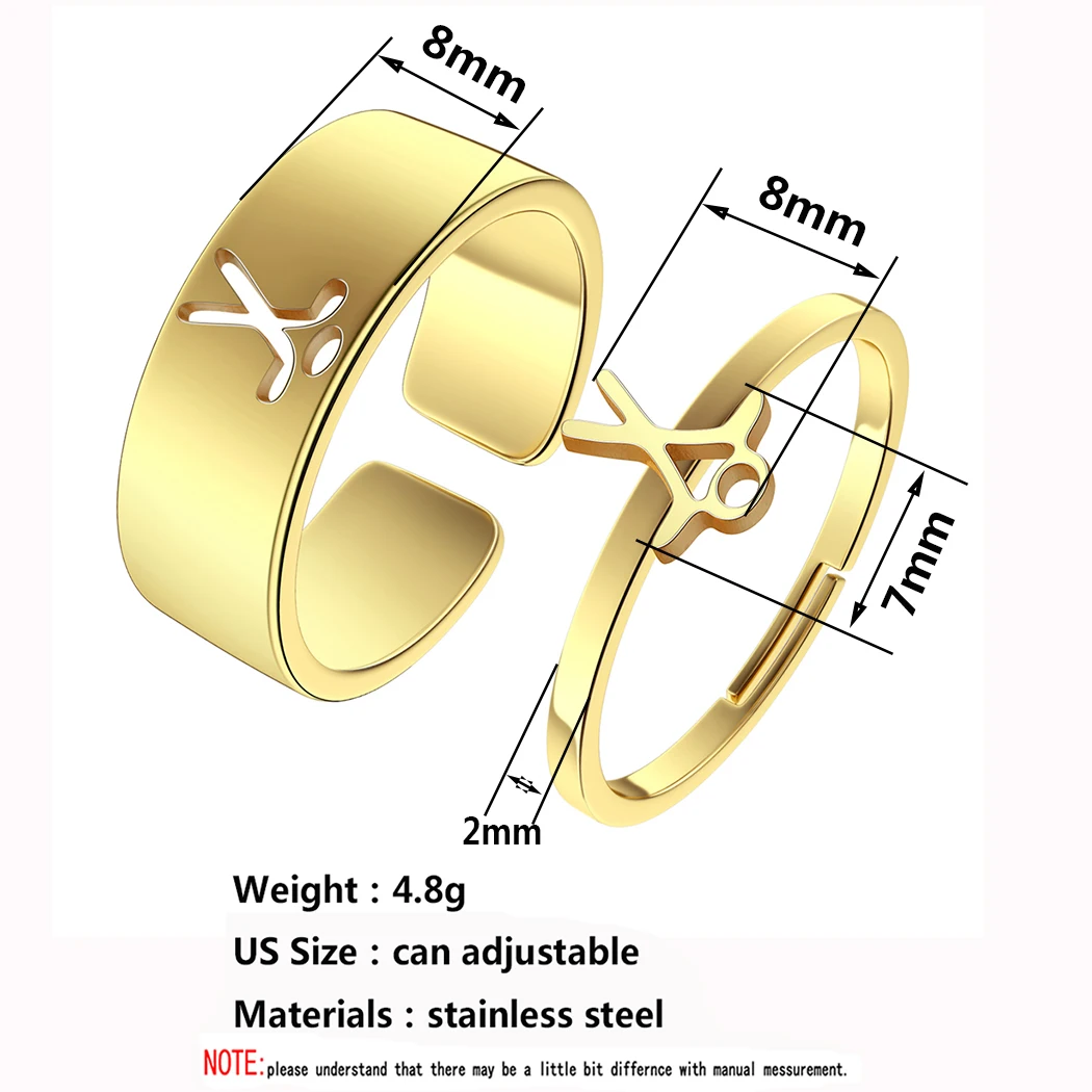 Kinitial Stainless Steel Hockey Promise Ring For Couples Craft Your Story Into a Matching Ring Can Adjustable Ring