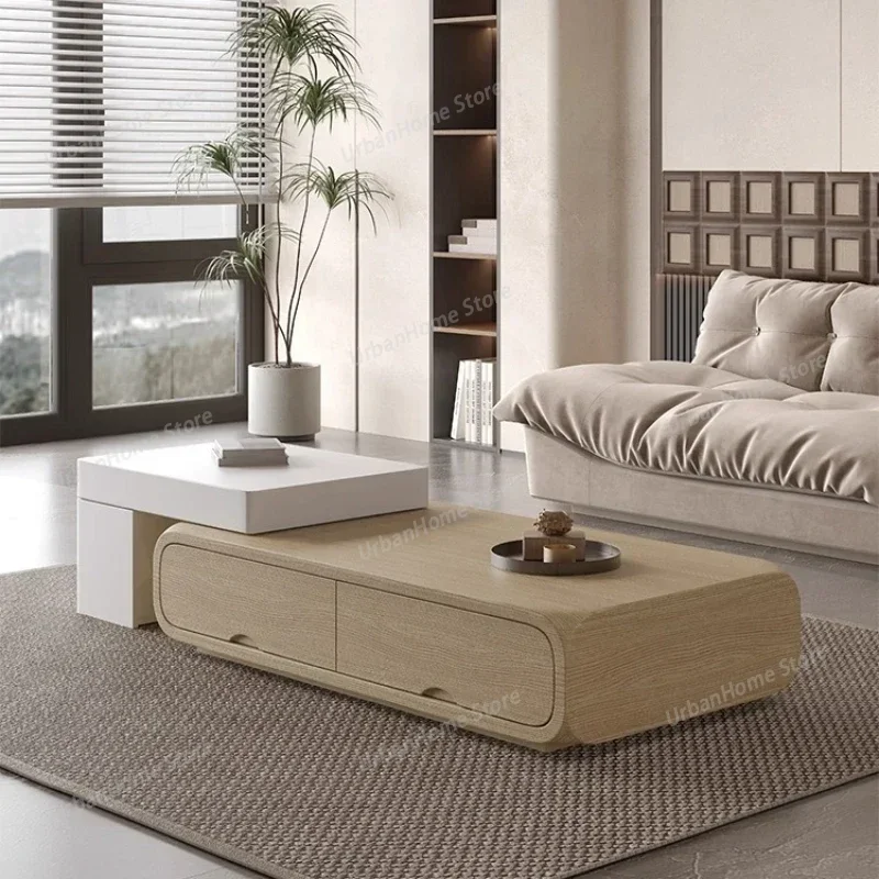 

Living Room Modern Mesa Centro House Accessories Simple Storage Coffee Table Designer Clear Moving Design Wood Coffee Tables