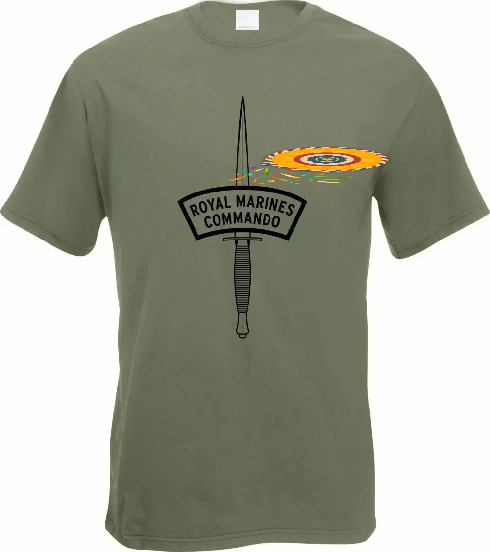 Royal Marine Commando T-Shirt 100% Cotton O-Neck Summer Short Sleeve Casual Mens T-shirt Size S-3XL