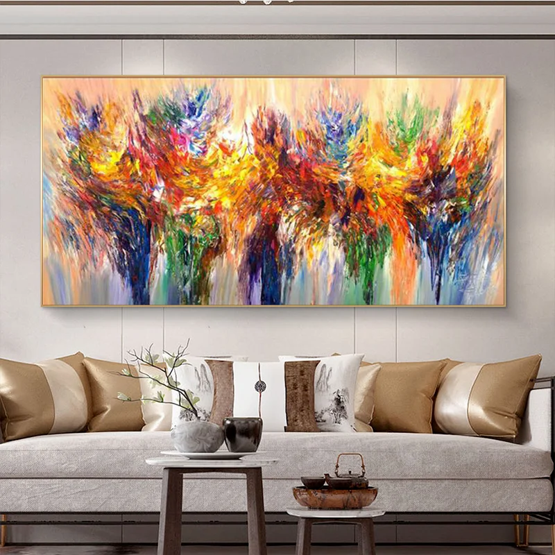 1pc frameless Canvas Painting Abstract Texture Art Color Picture on Modern Canvas Canvas Painting Quadro Flower Poster Mural Wal