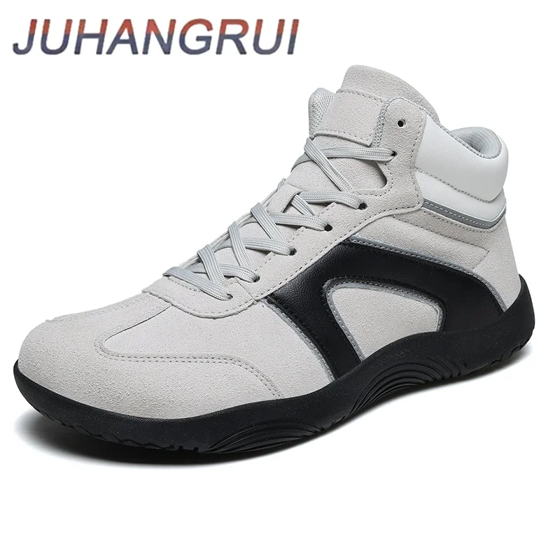 

Мужская и женская повседневная и модная кожаная обувь с широким носком, осенние лоферы с высоким берцем, уличная походная обувь, противоскользящая, износостойкая