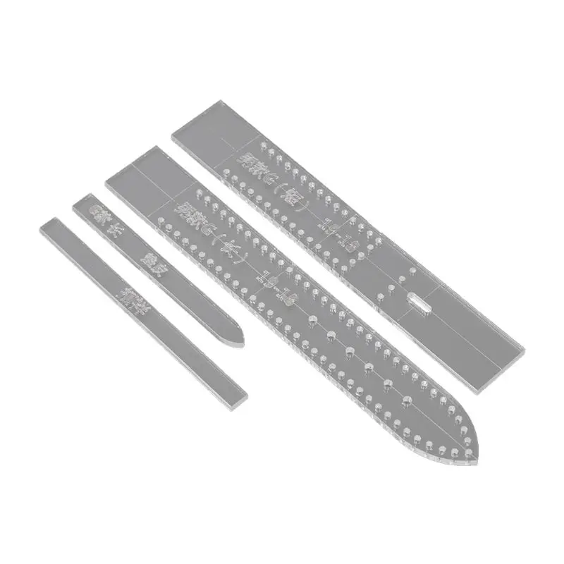 4pcs/set Transparent Acrylic Watch Strap Band Stencil Template Mold DIY Leather