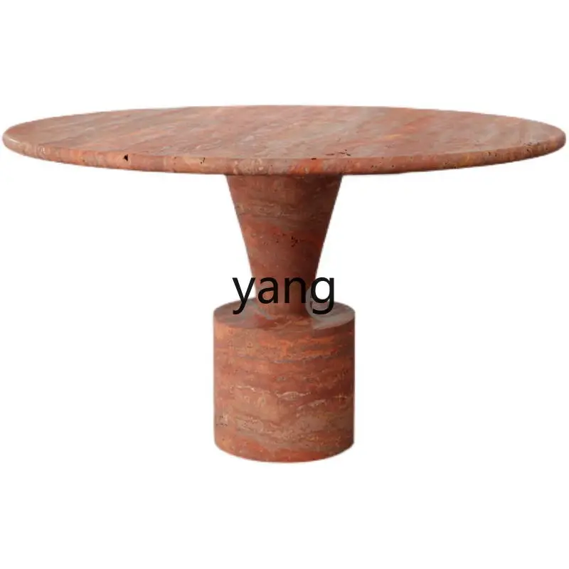

YHM division simple marble living room round dining negotiation table