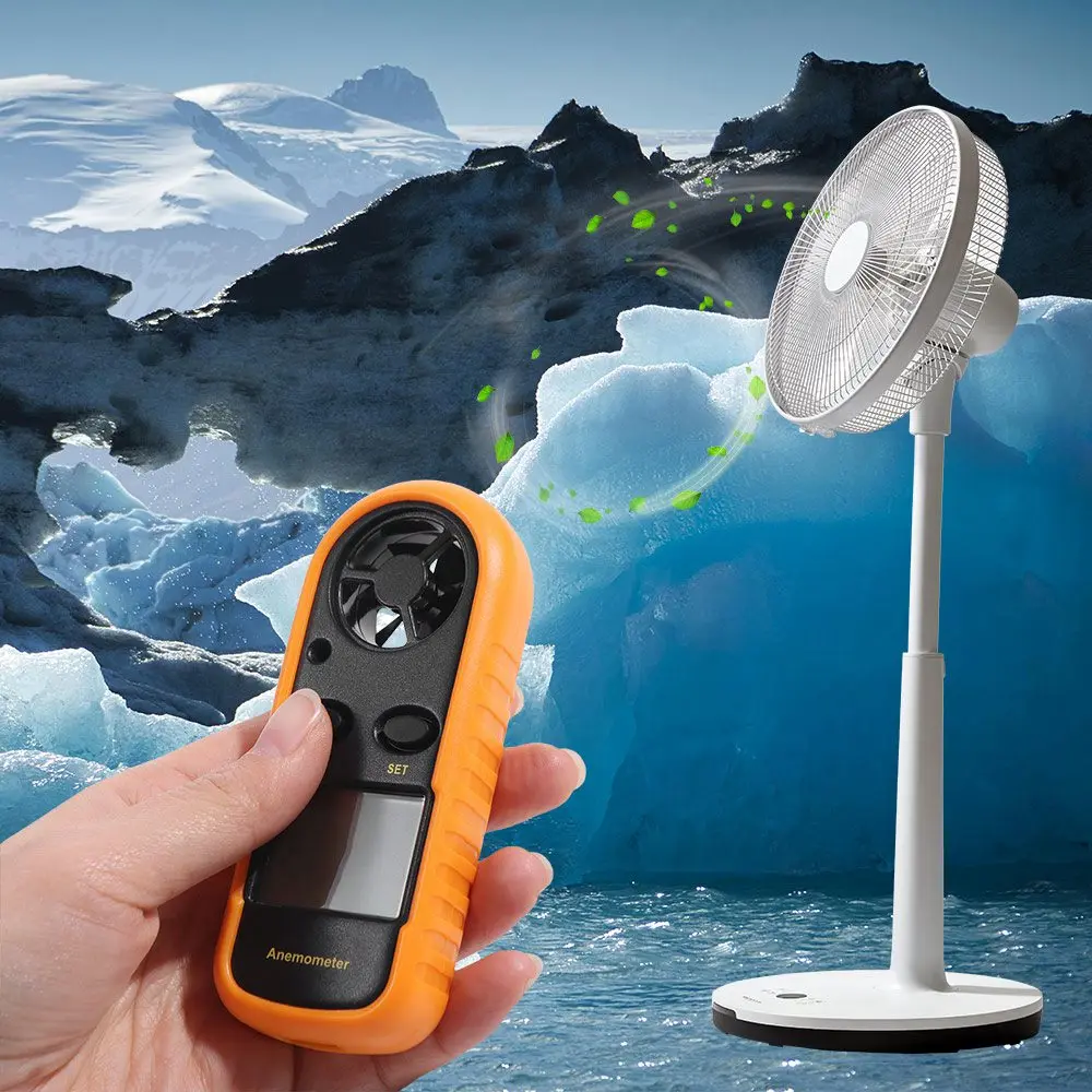 Mini Digital Anemometer LCD Display 0-30m/s Range Wind Speed Gauge Hand-held -10°C ~ 45°C Wind Speed Meter Outdoor Activities