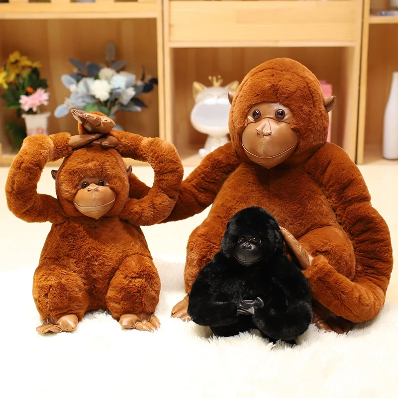 20-45cm Dschungel Gorilla Plüsch tier Simulation Orang-Utan Affen puppe Kinder Weihnachts geschenk Puppe Ragdoll Stofftier Spielzeug