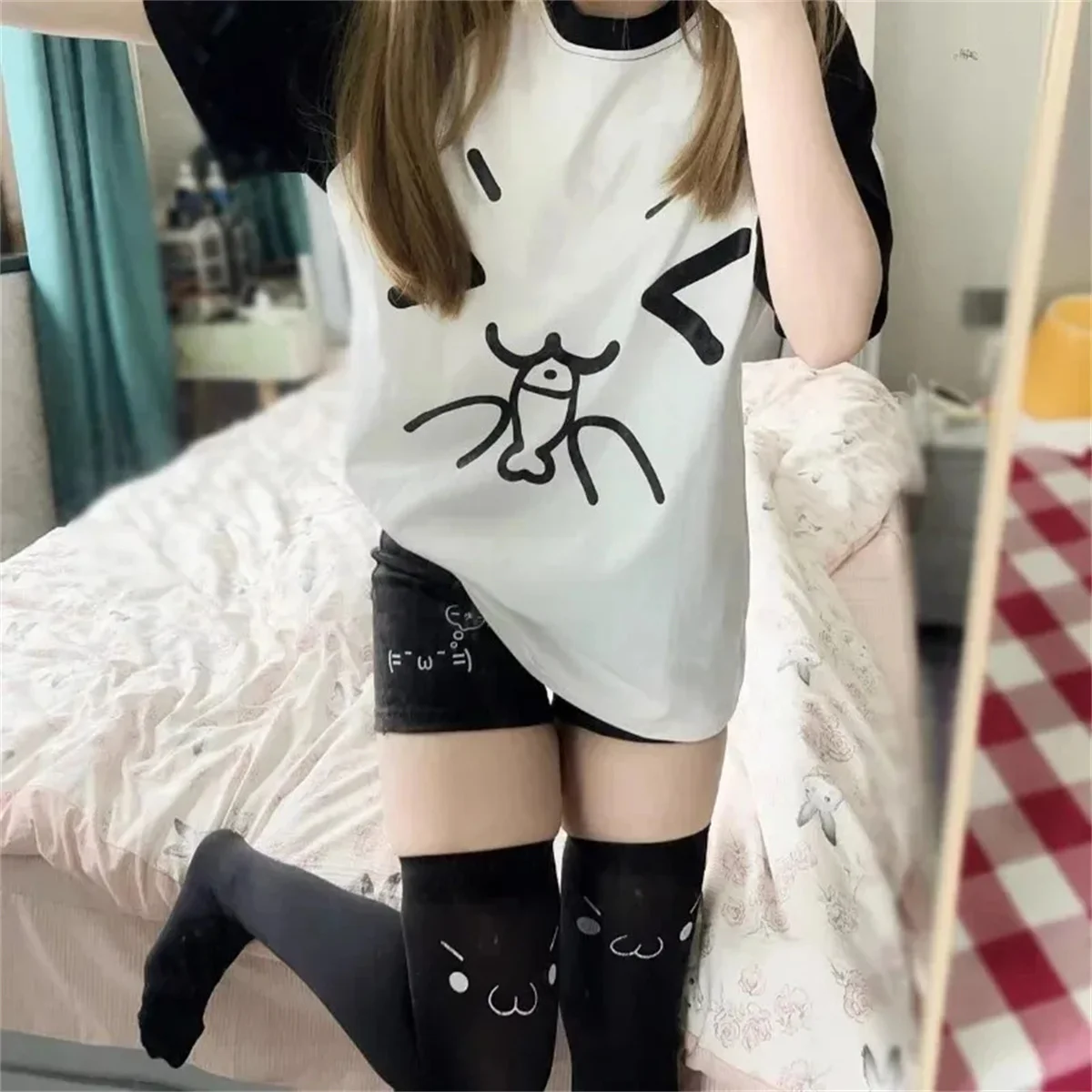 Shorts for Women's Kawaii Women Clothing Japanese Summer Short Pant Print Drawstring Casual Y2k Pantalones 2025 Fashion Bottoms
