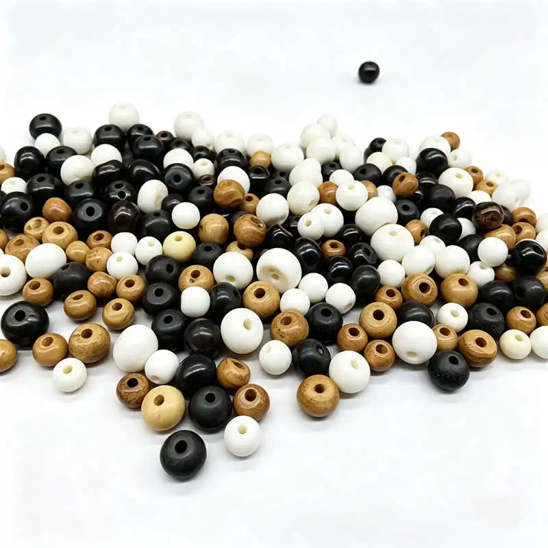 20PCS Tibet Yak Bone Loose Beads 8mm 10mm 12mm White Black Brown TSB0132