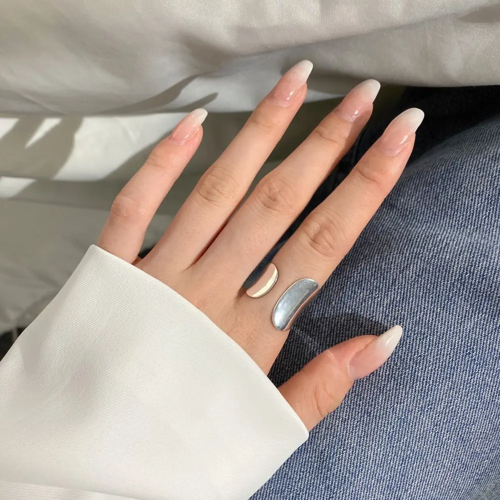 Fashionable 925 Sterling Silver Ring, Niche, High-end, Irregular Design, Instagram Style Student Opening Ring