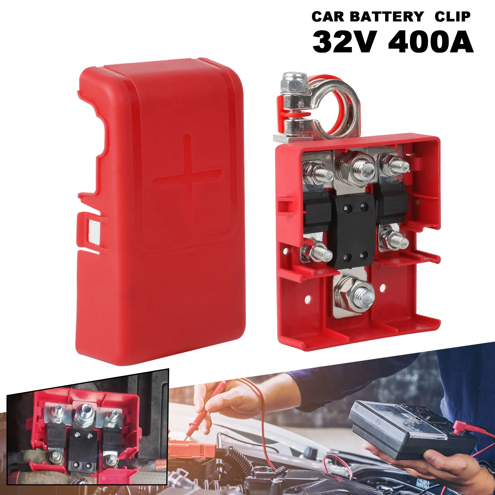 Car Battery Terminals Connectors Fused 32V 400A Distribution Clamp for OPEL Movano Van 1998–2003 Terminals 12V Battery Lug