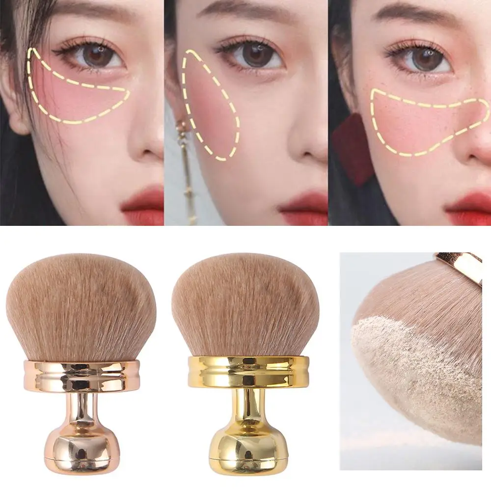 Brocha para polvo con cabeza de seta, brocha para colorete en polvo esponjoso Extra grande, brocha de maquillaje profesional suave para contorno de cara, belleza