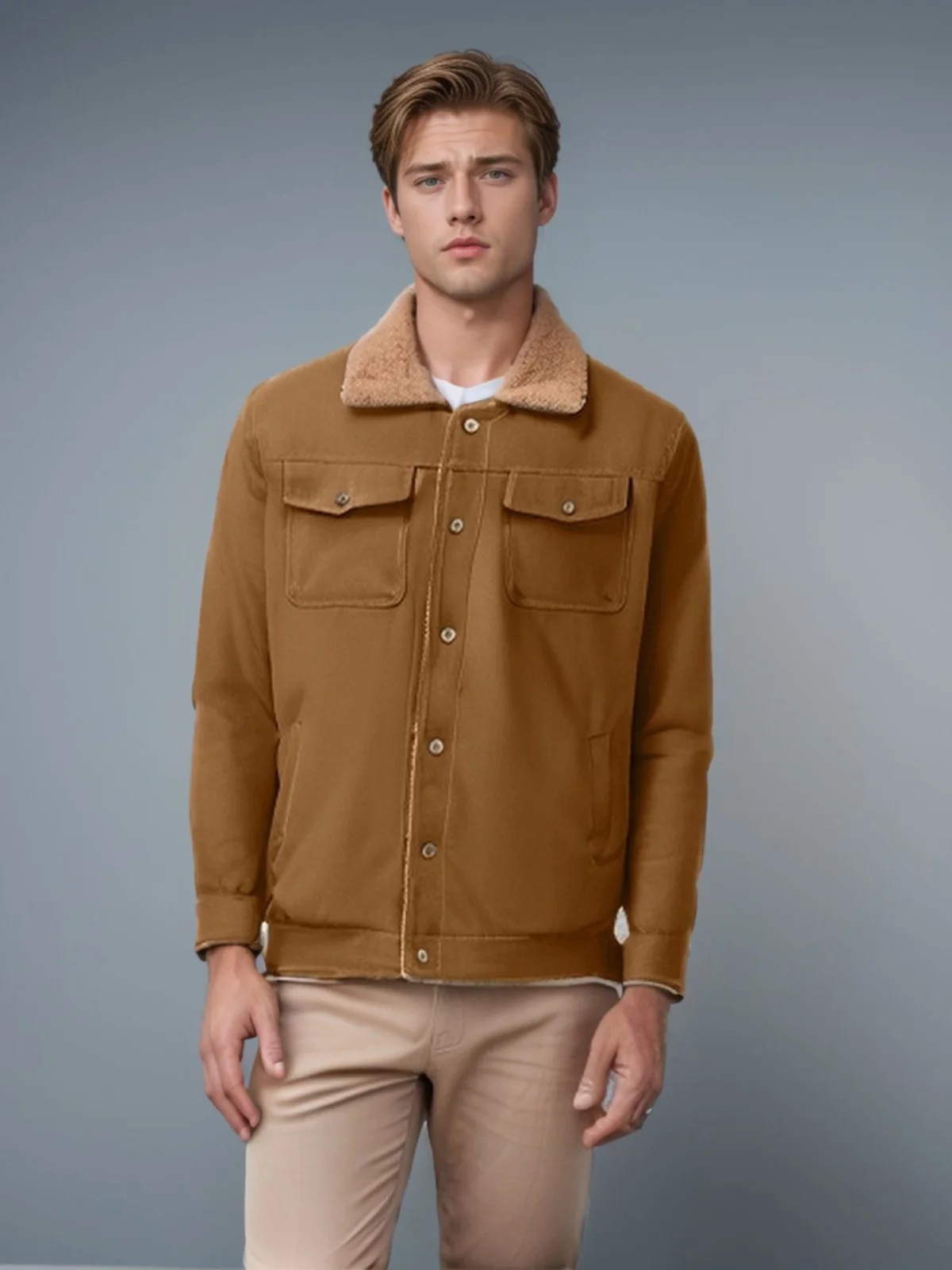 

Paris Hot Selling Men's Outdoor Jaet Casual Spring Autumn Fce Lined Thiened Polyester Inner Men's Faion Outerwear