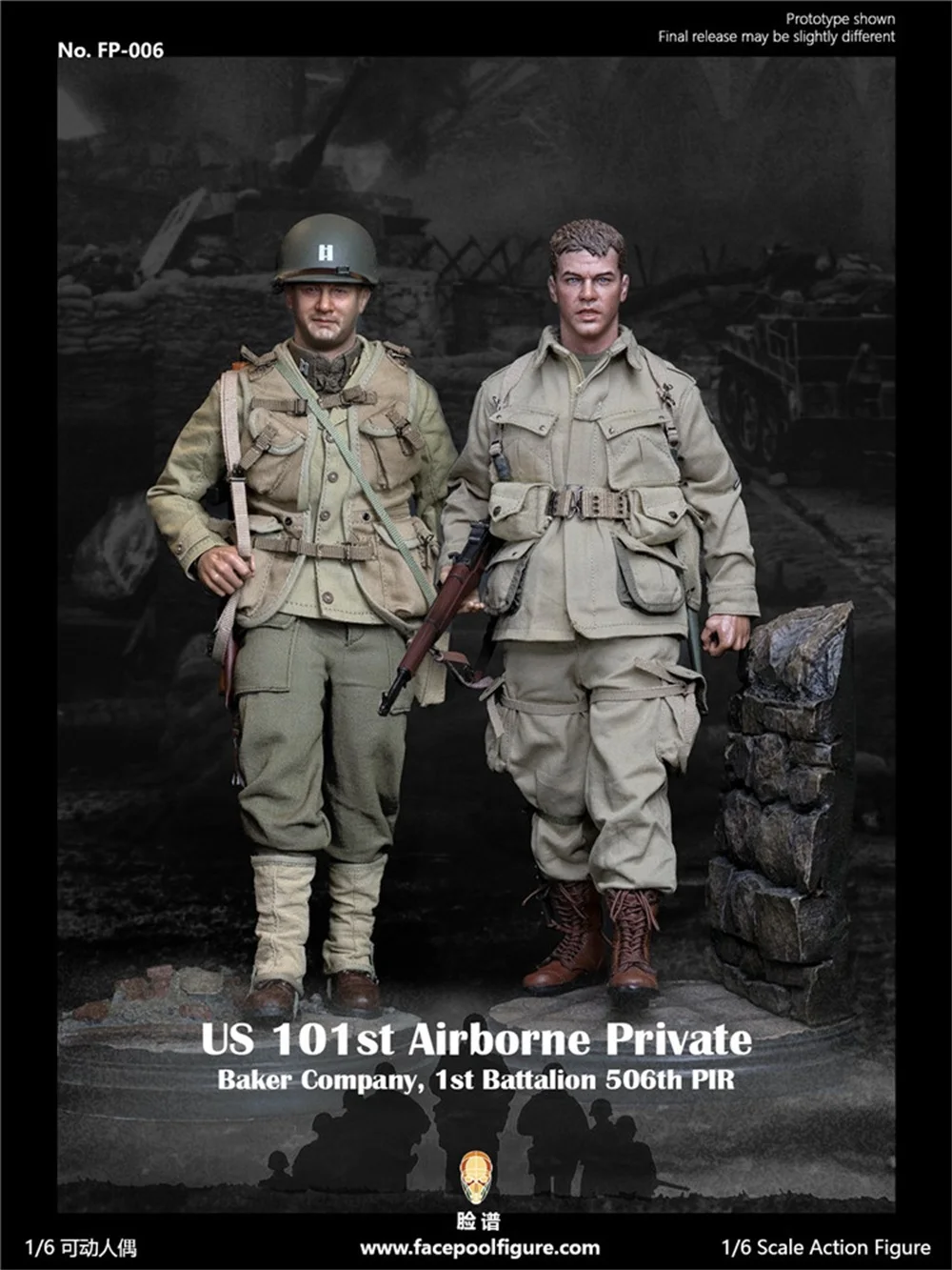 Facepoolfigure fp006 1/6 segunda guerra mundial eua 101st airborne soldado 1st batalhão ryan batalha uniforme vestido terno ser para 12 polegada figura de ação