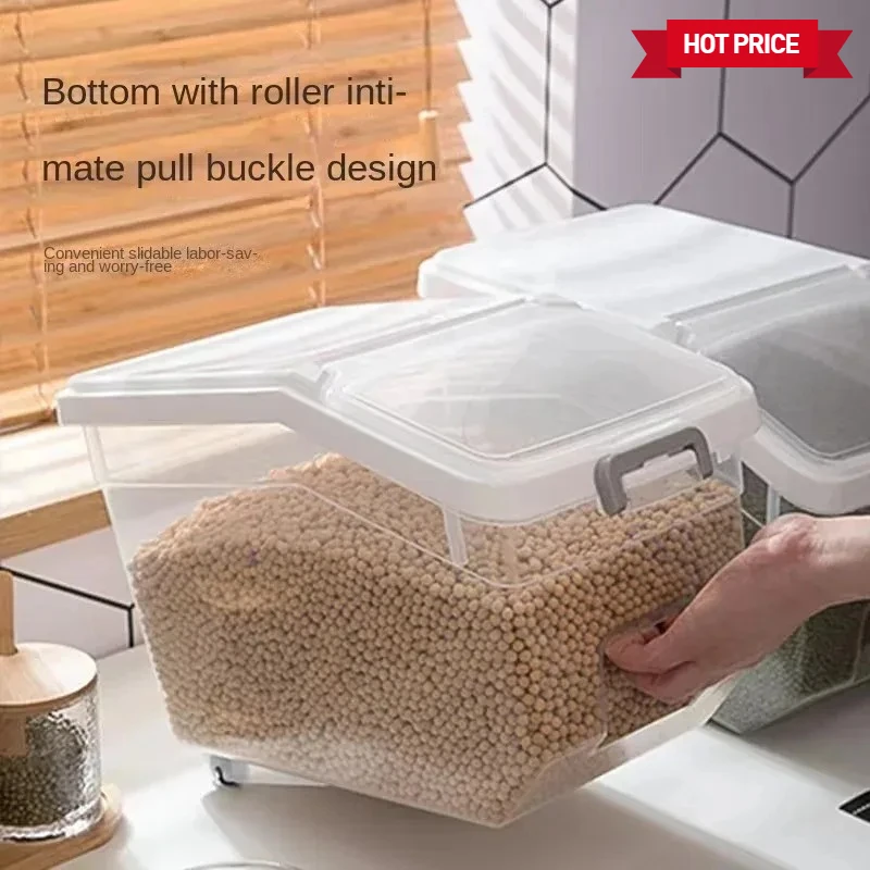 10 kg Reis-Aufbewahrungsbox, feuchtigkeitsbeständig und insektensicher, Spender, Mehl, Müsliimer, Küche, Lebensmittelbehälter, Küchen-Organizer
