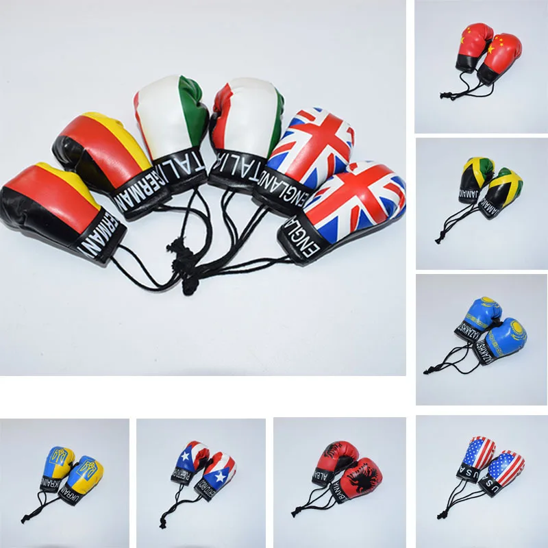 10pcs/lot=5 pairs/lot Boxing gloves simulation pendant ,Gloves hanging decoration, National flag gloves, keychain accessories