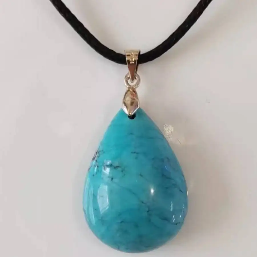 

Handmade natural Turquoise raw ore pendant,men's cuff button necklace,Ramadan prayer bead,women's meditation,holiday gift