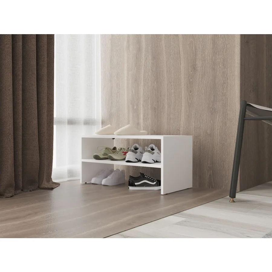 

Штабелируемая полка для обуви Howard: компактное хранилище с двумя полками