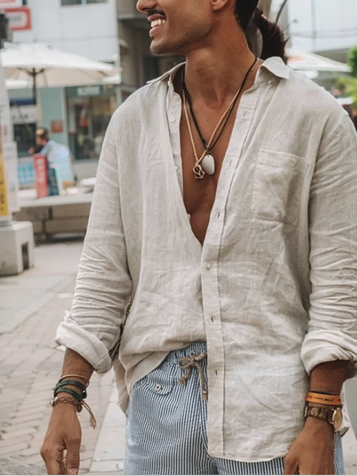 

European Size Men's Summer New Faion Long Sve Thin Casual Button Cotton Linen irt Large Size Loose Fit irt