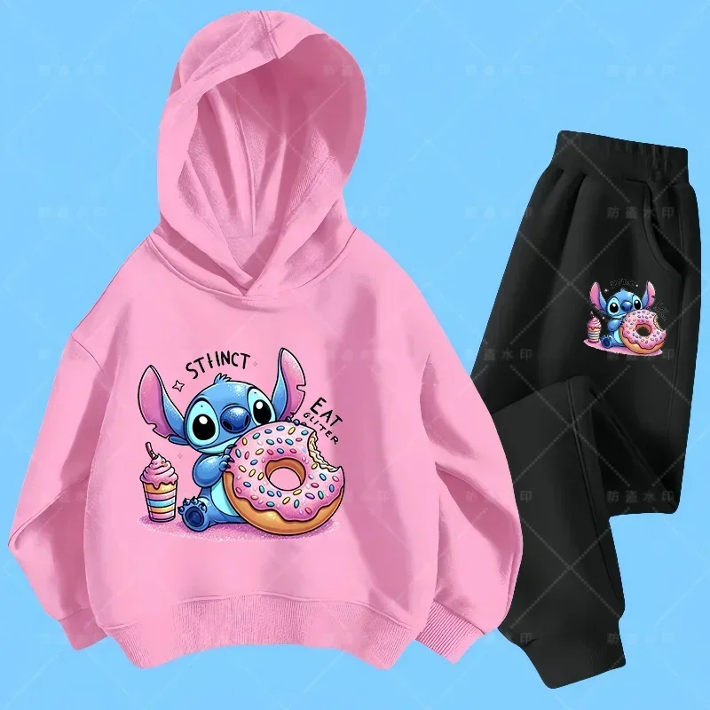 

3-14 Years Stitch Hoodie Set Kids Long Sleeves Outfits Children's Sets Baby Boys Casual Tracksuit Sonic Hoodie + Pants Sets