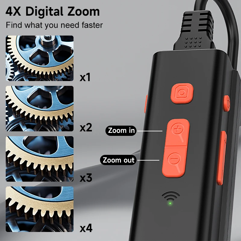 Wireless Borescope 1920P Camera for iOS/Android IP67 WiFi Industrial Endoscope Autofocus 8mm Inspection Camera for Piping Car