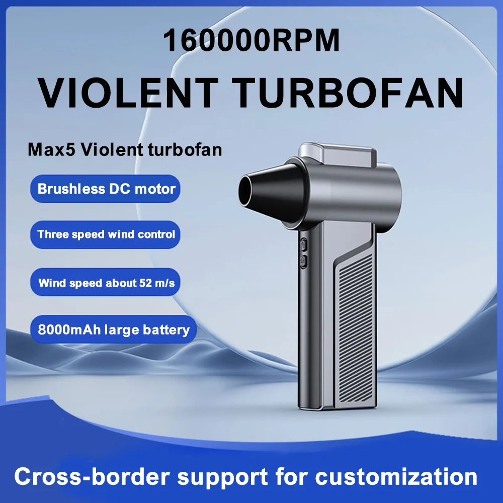 160000RPM Mini Turbo Jet Fan 8000mAh Battery Brushless Motor 3 Gear Speed Regulation Multi Purposes Air Blowing Suction Cleaning image 6