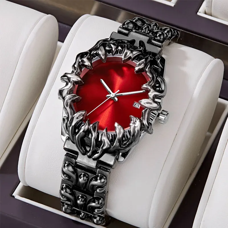 パーティーやデートに最適なユニークなデザインのメンズ足型ウォッチ