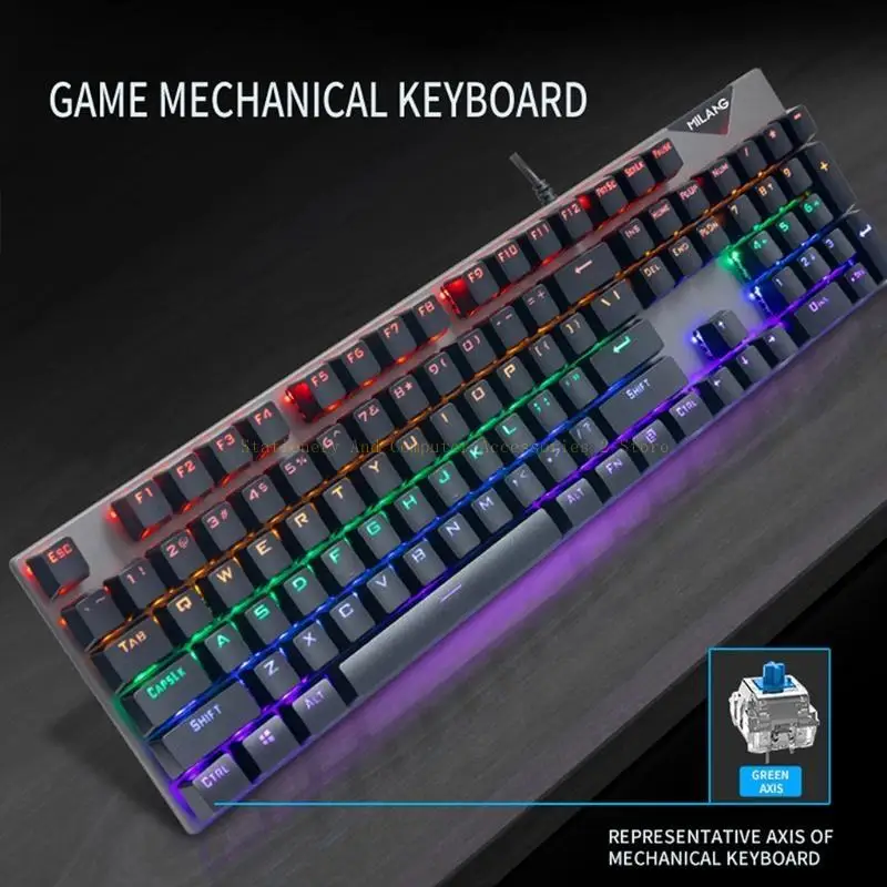 104 Keys Gaming Keyboard RGB إضاءة خلفية سلكية سلكية قابلة للبرمجة لأجهزة الكمبيوتر الشخصي #2