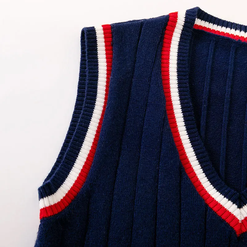 Factory direct sales 2024 new autumn and winter European and American boys' baby vest children's pullover knitted sweater vest