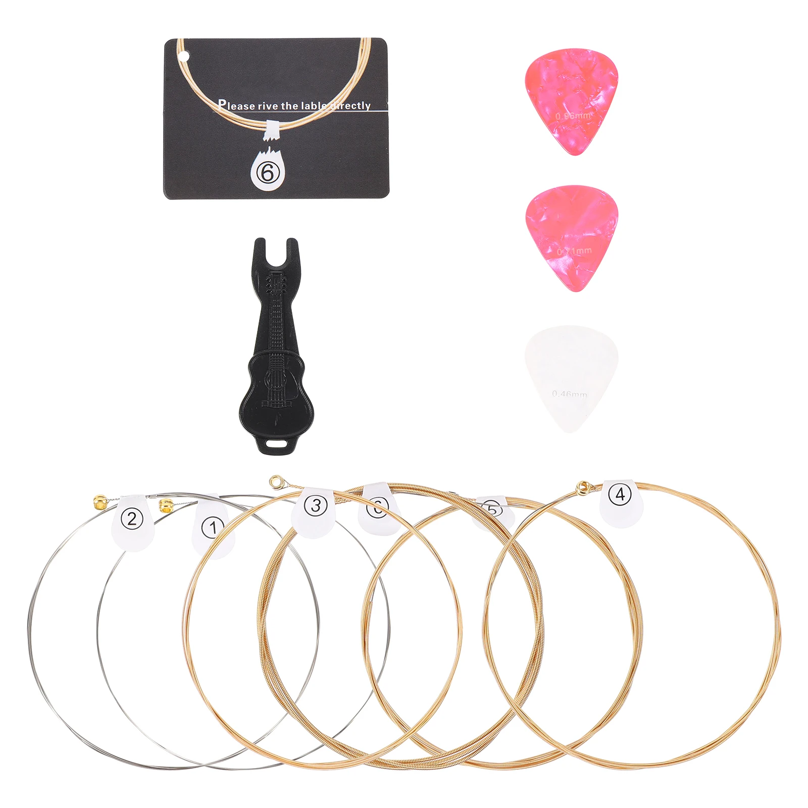

Guitar String Set Sturdy Strings Accessories Kit Replacement Repair Tool Pick Folk Phosphor Bronze of Practical