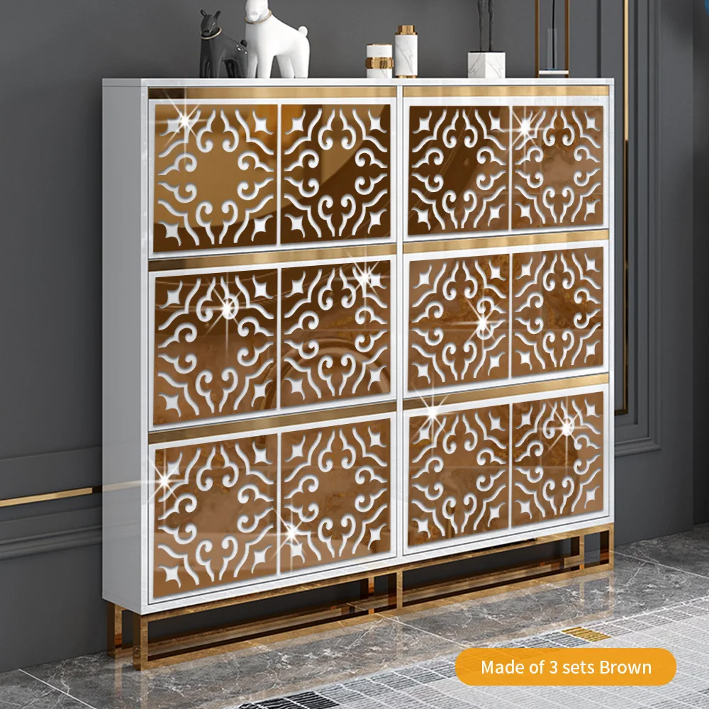 15/20/27cm Portuguese Tiles Pattern Mirror Sticker Wardrobe Cabinet Door Decor Acrylic Decal Furniture Modification Wall Sticker
