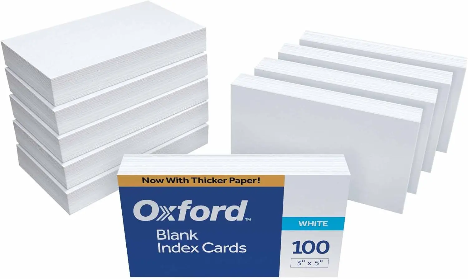 

3x5 Blank Index Cards, 1000 Pack, Premium White, Study & Flash Cards