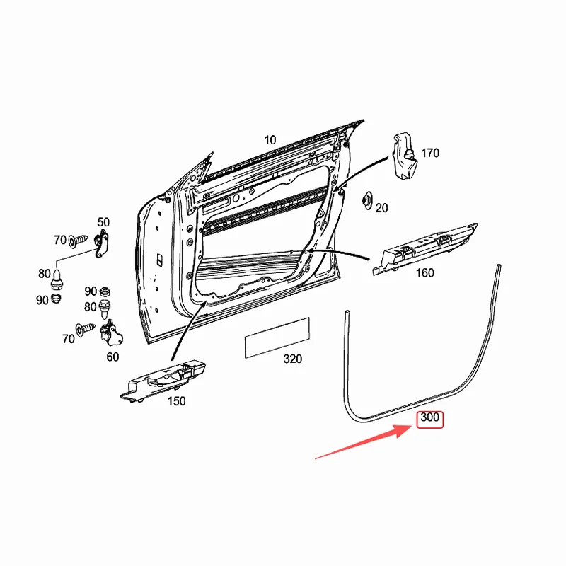 A2047271187 2047271187 Auto Tür Gummi Dichtung Für Mercedes Benz W204 W166 W212 W213 C300 C350 E300 E350 Automotive Teile – Detail 1