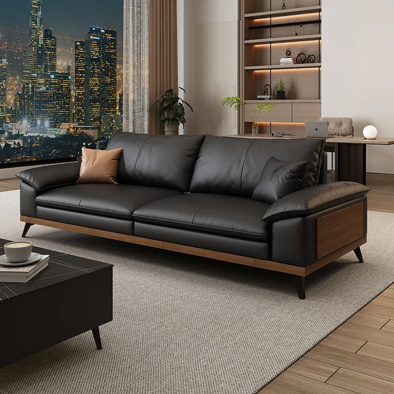 

Office leather sofa business office modern simple reception negotiation area coffee table combination