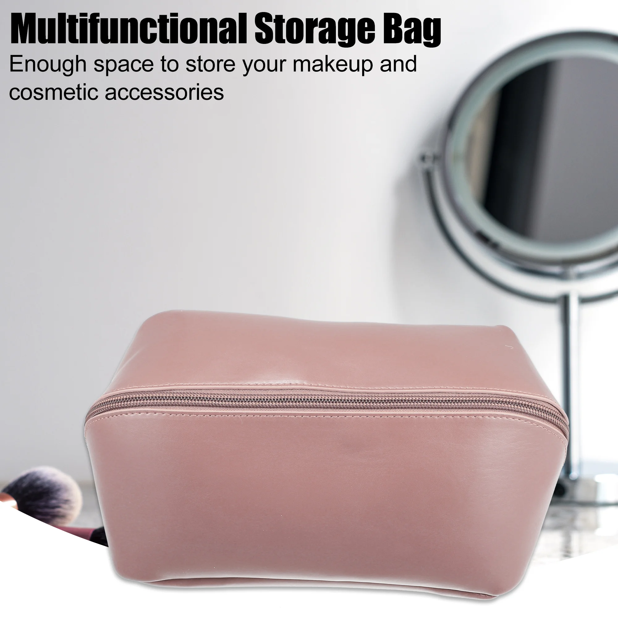 VOCOSTE PU Portable Makeup Bag Organizer Toiletries Women Large Capacity Travel Storage Box Cosmetic Cases Beauty Tools Pouch