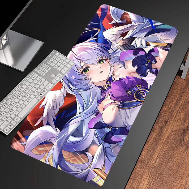 Mouse pad Honkai: Star Rail Robin Large Game accessories Non-slip rubber Office desk mat Game keyboard pad Desk Mats PC carpet