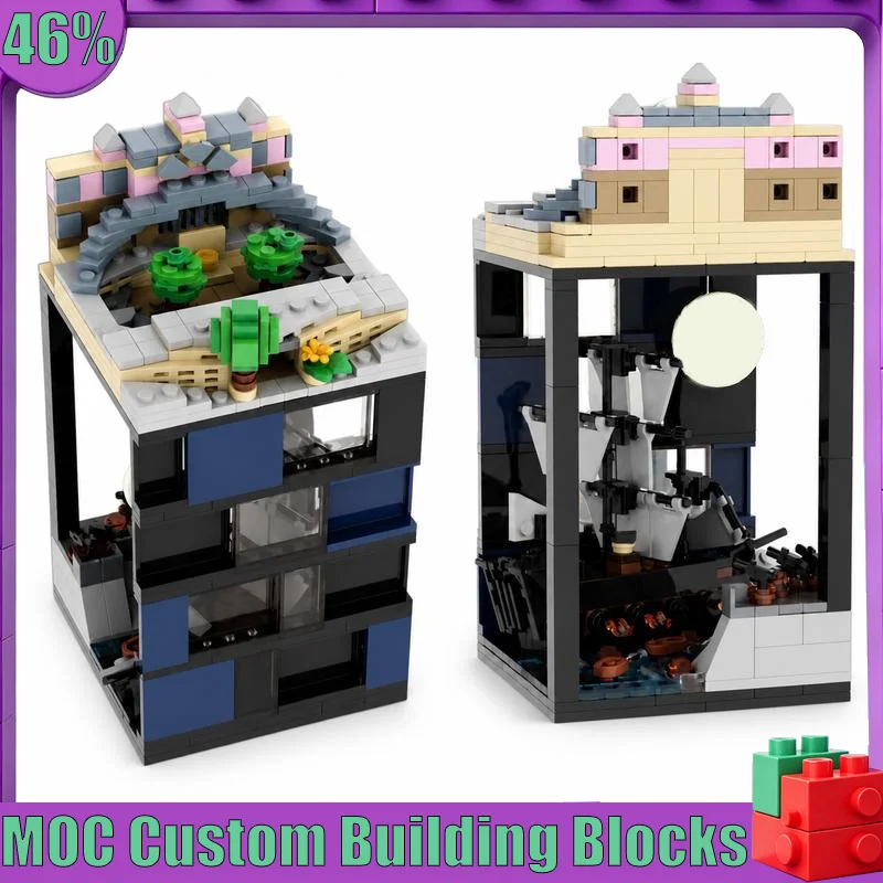 644PCS Pirate Adventure Island MOC Scene Model Custom Puzzle Architecture DIY Creative Assembly Educational Toy Building Blocks