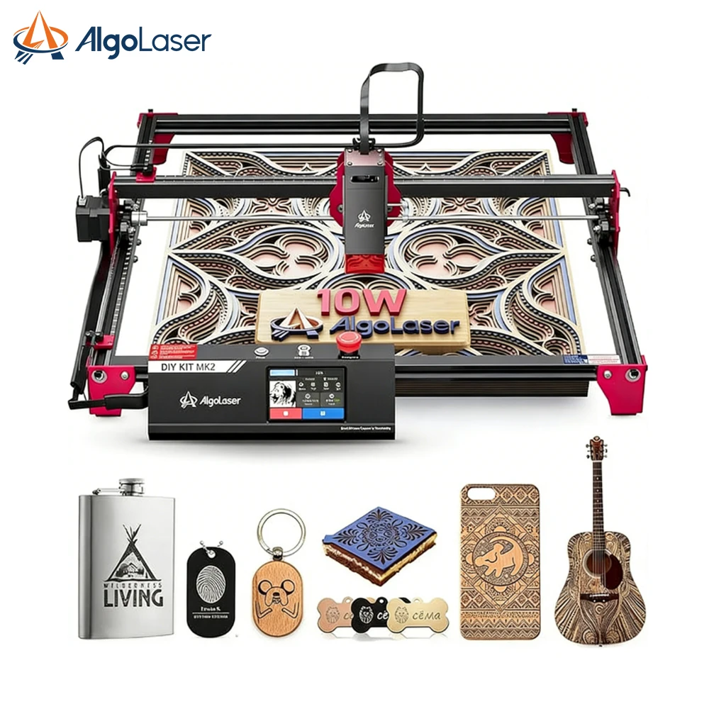 

Лазерный гравер Algolaser Alpha 10W, лазерный резак, скорость 12000 мм/мин, инструменты для DIY, подарки, ручная работа, бизнес-инструменты для работы с деревом, металлом, акрилом, кожей.