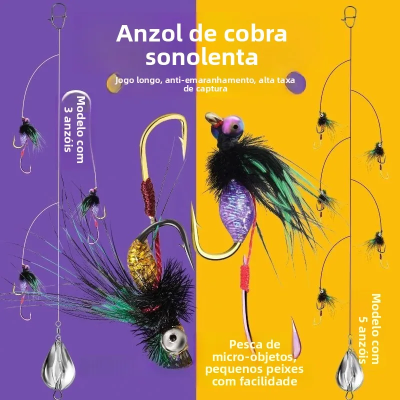 novo-conjunto-de-pesca-com-5-anzois-tipo-cascavel-para-mosquitos-e-moscas-linha-para-surfcasting-isca-para-pesca-de-robalo
